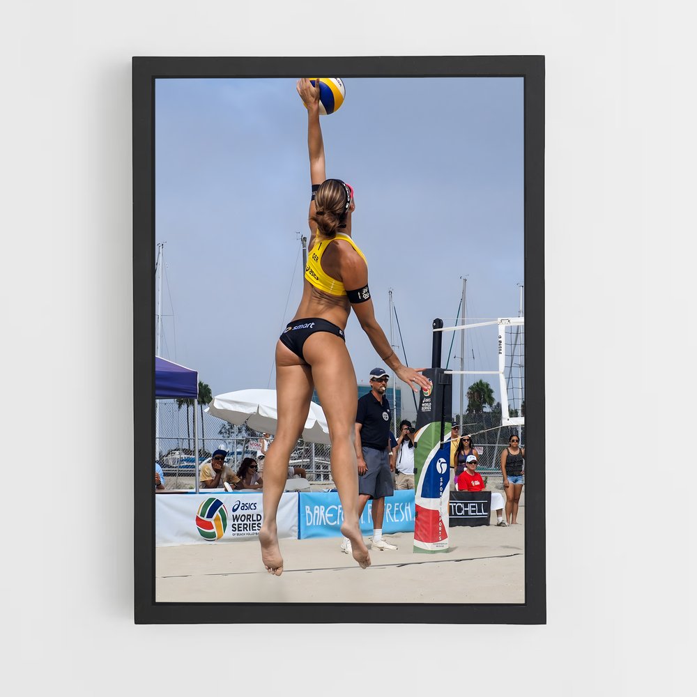 Poster Saut en Plage – affiche Beach-volley (vue 2)